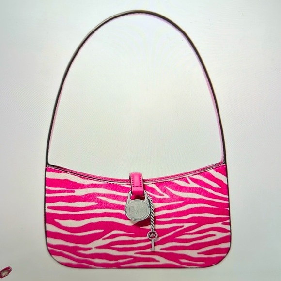 Handbags - NWT Michael Kors Lyra Small Zebra Print Calf Hair Pochette